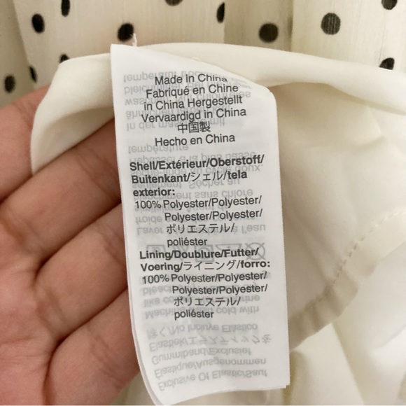 Madewell Midi Dress Georgette Smocked Ruffle Shoulder Inkbrush Dots Size M - Picture 13 of 15